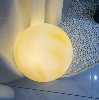 Lampes LED d'extérieur 5W à haute luminosité, rechargeables, en forme de lune, étanches IP65, en PVC, pour la décoration de cour, alimentées électriquement, 360°