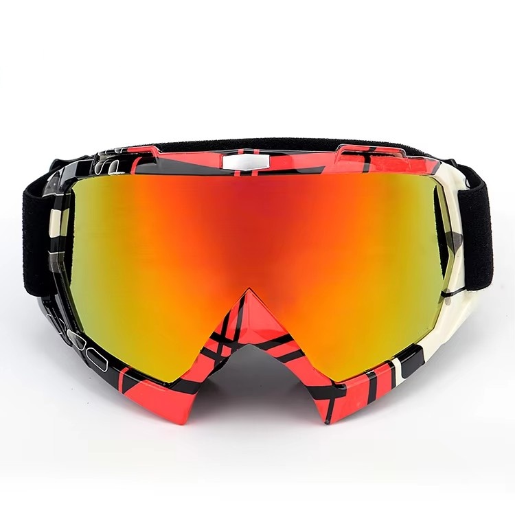 Espejo con Marco Rojo Estampado y Lentes Rojas.