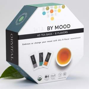 Muestra Gratuita de Té Orgánico de Mood Gift Set, 40 Bolsitas de Té |   Mezclas Premium de Té Negro, Pu-erh, <span class=keywords><strong>Verde</strong></span>, Mate, <span class=keywords><strong>Rooibos</strong></span> y Hierbas - Product Image 1