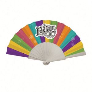 Precio de fábrica Abanico de mano de madera tallada a medida, de bambú verde holandés español, de corcho español y de tela de corteza - Product Image 3