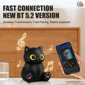 Enceinte sans fil créative en forme de chat noir, mini enceinte portable mignonne, support de téléphone, batterie rechargeable, USB type C, enceinte sans fil en forme de chat - Product Image 5