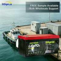 Batterie à décharge profonde haute performance 25,6 V 100 Ah LiFePO4 de qualité A avec BMS intelligent marin RS485, borne M8, 6000 cycles, CE RoHS IP67, OEM ODM