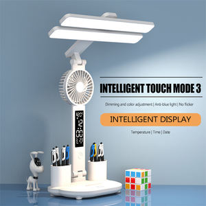 Howlighting Lámpara <span class=keywords><strong>de</strong></span> mesa recargable para estudio Lámpara <span class=keywords><strong>de</strong></span> escritorio Luz <span class=keywords><strong>de</strong></span> lectura Luz <span class=keywords><strong>de</strong></span> mesa <span class=keywords><strong>Led</strong></span> <span class=keywords><strong>con</strong></span> ventilador, pantalla <span class=keywords><strong>de</strong></span> <span class=keywords><strong>reloj</strong></span> <span class=keywords><strong>LED</strong></span> Luz <span class=keywords><strong>de</strong></span> lectura - Product Image 1