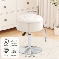Tabouret vanité en bois réglable moderne pouf de rangement et chaise de vanité avec fonction extensible pour la chambre à coucher