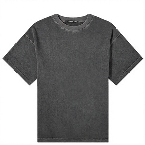เสื้อยืดผู้ชายสไตล์วินเทจทรงปกติ ล้างสีแบบแอซิดวอช เสื้อผ้าแนวสตรีท ฮิปฮอป ผ้าฝ้าย 100% ทรงหลวม พิมพ์ลาย 3 มิติ ด้วยเทคนิคซิลค์สกรีน - Product Image 1