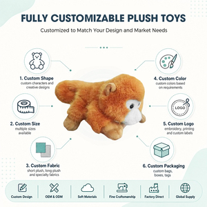 Schattig oranje aapje knuffeldier pluche speelgoed zacht knuffeltje met borstelige staart en wit gezicht voor kinderen cadeau op maat gemaakt ontwerp - Product Image 2