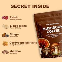 Marque Blanche Poudre de Complexe de Champignons 7 en 1 Biologique Reishi Crinière de Lion et Café Instantané aux Champignons 5 en 1