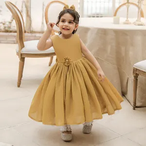 FSMKTZ Fluffy yellow flower girls' dresses birthday dress for girl of 4 years old wedding dresses for little girls