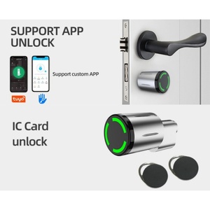 Kunci Pintu Pintar TTlock TUYA Tahan Air IP68, Silinder Kunci Elektronik Digital Setengah Euro, Pembuka Kunci dengan Kartu Memori NFC IC - Product Image 4