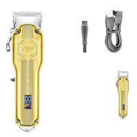Tondeuse à cheveux rechargeable USB Affichage numérique Tête d'huile rétro Utilisation électrique pour barbiers