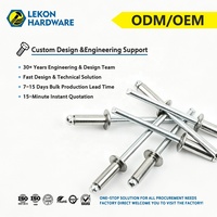 Pabrik LEKON Menyediakan DIN7337 Aluminium Open-end Round Dome Head Blind Rivet Pop Rivets  Produsen Pengikat