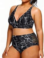 Surdimensionné Femmes Plus La Taille Bikini Taille Haute Contrôle Du Ventre Maillots De Bain Grande Taille Deux Pièces Maillots De Bain Maillots De Bain