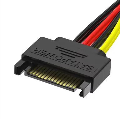 Grosir fleksibel pita datar Cable15pin SATA M ke 2 perempuan Power SSD/HDD konektor pemisah 2.54mm pitch pengisian cepat