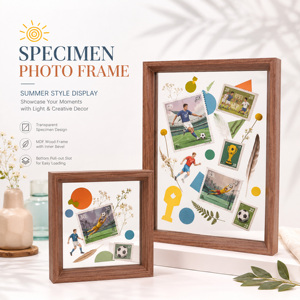 MDF Wood DIY A3 <strong>Square</strong> 6x8 Photo <strong>Frame</strong> Tabletop Wall Hanging Farmhouse Botanical Home Decor Lightweight Durable - Product Image 1
