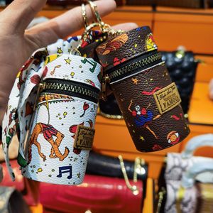 Hot Sale Luxury Hand-stitched Leather Mini Wallet Bag Smart Car Key Chain Gift Designer Coin Purse Bag Pendant Keychains