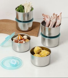 Thép không gỉ thực phẩm lưu trữ <span class=keywords><strong>container</strong></span> tươi giữ Crisper hộp cách điện lò vi sóng niêm phong nhà văn phòng tổ chức các mặt hàng nhà bếp - Product Image 2