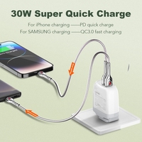 LDNIO LS871 Nouvelle Mode PVC 30W Type C Câble de Ligne de Données Fil de Chargeur Rapide Câbles USB C Câble pour Iphone Samsung