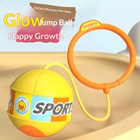Balle rebondissante lumineuse élastique en ABS, jouet sportif pour l'entraînement physique en plein air des enfants, jouet portable pour sauter sur la cheville