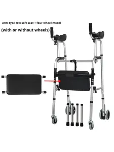 הליכון & רולר לגמילה לקשישים שיקום כסא אימון גפיים תחתון עם מסגרת הליכה גבוהה למבוגר גבוה - Product Image 2