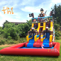 Tobogán Acuático Comercial, Casa de Rebote Grande y Barato, Salto Hinchable, Castillo, Tobogán de Agua Inflable para Niños y Adultos