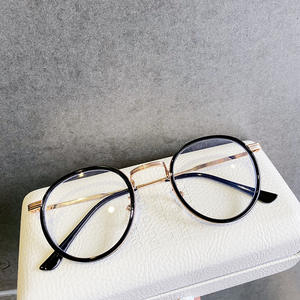 Lunettes de vue Qianai à monture ronde TR90 anti-lumière bleue, monture complète unisexe, avec prescription - Product Image 4