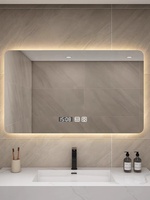 Miroir de salle de bain moderne de haute qualité, électronique, anti-buée, intelligent, LED, rond, sans cadre, avec interrupteur à capteur, pour appartement