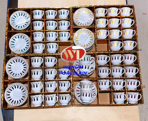 Taza de café de cerámica de Color dorado de Arabia, platillo personalizable, turco <span class=keywords><strong>Habesha</strong></span> etíope de juego de té, venta al por mayor - Product Image 5