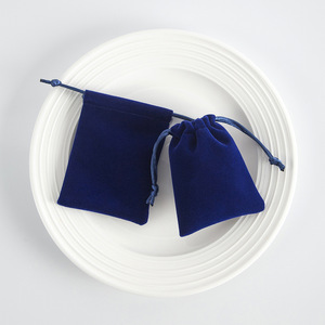 Plush Royal Blue <b>Drawstring</b> Bags 8x10cm 5x7cm Jewelry Packaging Bracelet Bangle Storage Gift <b>Pouches</b> Rectangular Fabric - Product Image 3