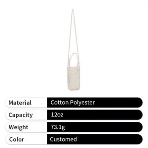 Custom <b>Canvas</b> Coffee Cup Sleeve Portable <b>Mini</b> Women Tote Bag Water Bottle Sling Holder with Logo - Product Image 4