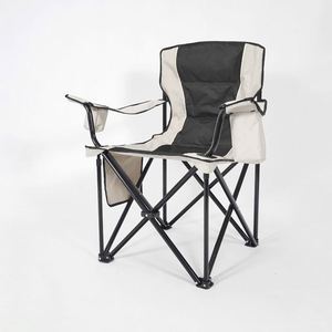 <b>Padded</b> Oversized Metal Oxford Camping <b>Chair</b> Heavy Duty <b>Folding</b> Portable Lawn <b>Chair</b> with Cooler Bag - Product Image 1