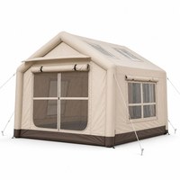 Tente de camping gonflable 3x2,5x2,2m, double entrée, 2 fenêtres en PVC, toile Oxford 420D imperméable, tente pneumatique 7,5 ㎡   Glamping familial, camping familial de grande taille