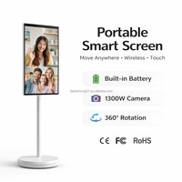 Écran tactile intelligent tout-en-un portable commercial de 32 pouces, moniteur Android pour la publicité, alimenté par batterie sans fil, certifié CE FCC