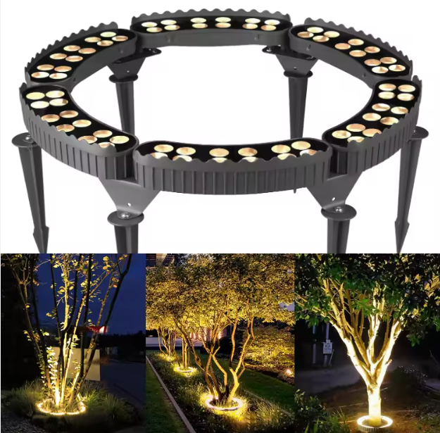 Customized Modern Outdoor Decor Ring Hug Tree Light LED AC220v DC24V IP65 Waterproof Aluminum Garden Spotlight