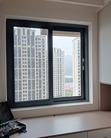 Fenêtre coulissante horizontale en aluminium à rupture de pont thermique, fenêtre coulissante à double vitrage pour appartement en immeuble de grande hauteur