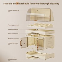 Boîte de rangement en plastique pour assiettes et bols, support de rangement vertical pour couverts de cuisine, anti-poussière, drainant, organisateur poli