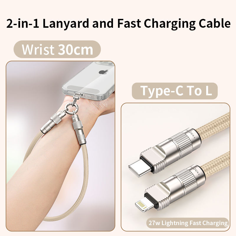 Type-C To L-Wristlet -light camel
