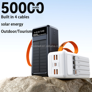 Sạc dự phòng năng lượng mặt trời dung lượng cao 50000mAh, sạc di động, pin dự phòng, tích hợp cáp, dành cho du lịch ngoài trời - Product Image 2