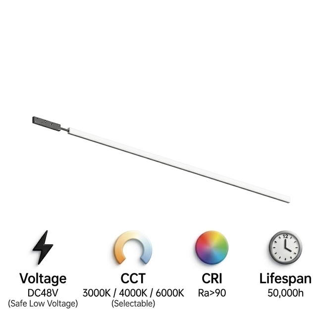 DALI Mini Fixed Diffuse Magnetic Track Light LED PVC Strip Light 4W 8W 48V DC CRI 90 SMD Dimmable Modern 3-Year Warranty
