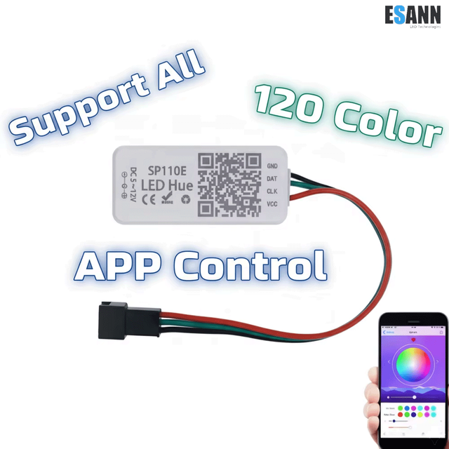 ESANN SP110E Mobile Phone APP BT Pixel Controller for WS2811 WS2812B SK9822 APA102 LED Strips
