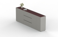 Armoire de rangement de bureau avec étagères ouvertes et portes blanches pour documents de travail