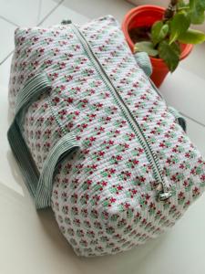 Bolso de hombro de lona acolchado de algodón con estampado floral, forro de lona de cuero ecológico, bolso de lona de Compras de moda para la noche - Product Image 4