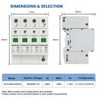 Dispositif de protection contre les surtensions CA de type 2, 4P 40kA 380V, protection contre la foudre, assemblage de tableau de distribution triphasé, applications d'électrostatiqueur
