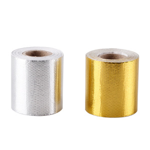 Aluminum Foil <b>Tape</b> Roll 5cmx5m Gold And Silver Embossed Heat Insulating For <b>Exhaust</b> Pipe Range Hood Industrial Use - Product Image 1