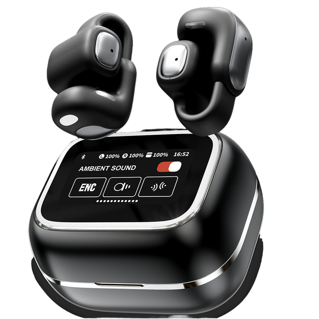 YX42 Semi-in-ear TWS Earbuds with Smart Touch Screen HIFI Sound ENC Noise Cancellation IPX4 Waterproof LHDC LCD Display