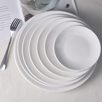 Assiettes plates rondes en porcelaine blanche pure, vaisselle en céramique, assiettes personnalisées avec logo pour restaurant, hôtel, mariage, restauration à domicile