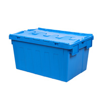 Conteneurs de stockage empilables en plastique haute capacité avec couvercle intégré pour matériel électronique et inventaire d'entrepôt