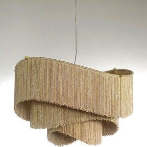Lustre rectangulaire en laine de style nordique, suspension à six têtes E27 pour salon et décoration intérieure - Product Image 5