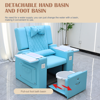 Chaise de manucure avec repose-mains, repose-pieds sans tuyauterie pour salon de beauté professionnel