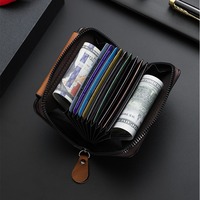 Nouveau portefeuille court pour homme, ample, à double boucle, grande capacité, multifonctionnel, pour permis de conduire et cartes de loisirs