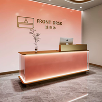 Comptoir de réception lumineux en acrylique LED, bureau de caisse de luxe pour salon de beauté, KTV, boîte de nuit, salle de sport, magasin de vêtements